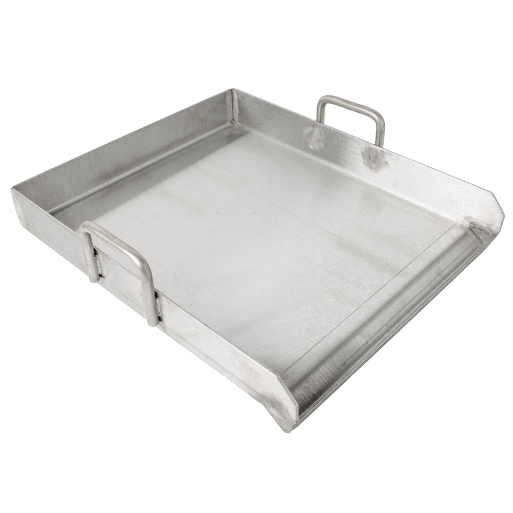 Backyard Pro 15" x 16" Stainless Steel Griddle Plate with 2 1/4" Splash Guard and Handles