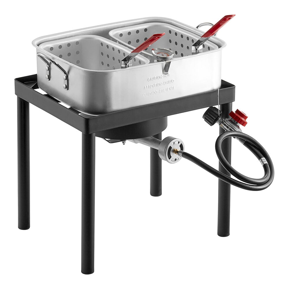 18 Qt. Stainless Steel Fish Fryer with Double Basket, 58,000 BTUs
