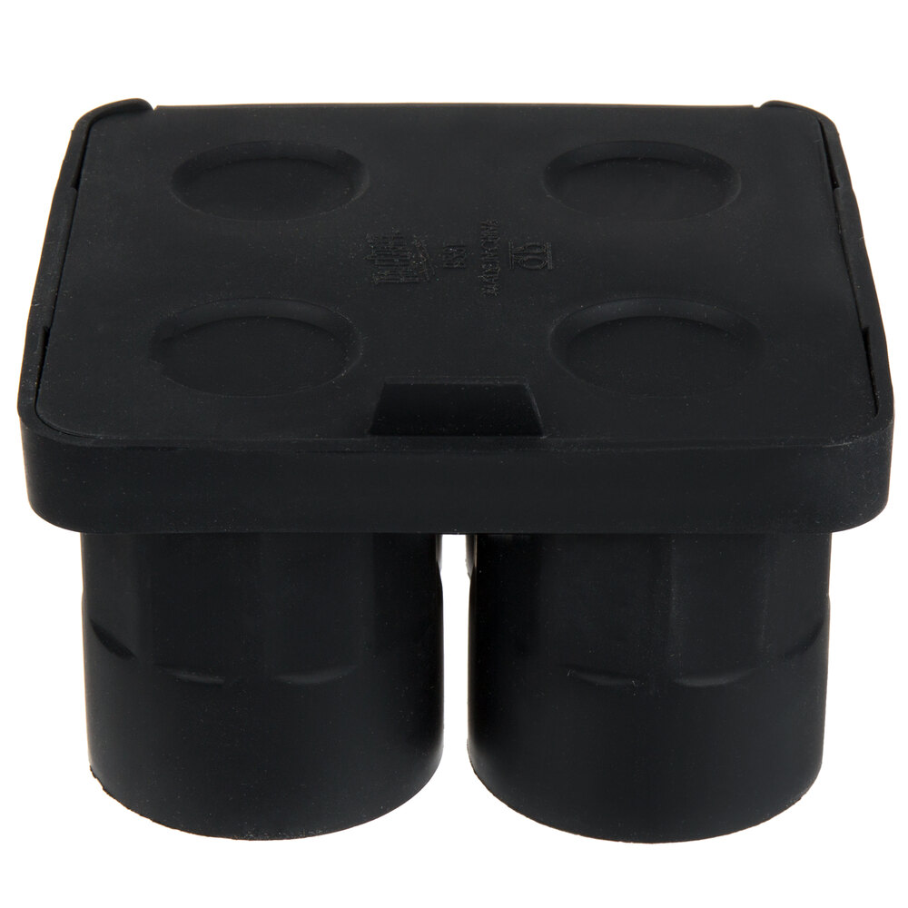 Tablecraft BSST Black Silicone 4 Compartment 1 oz. Round Shot Glass Ice