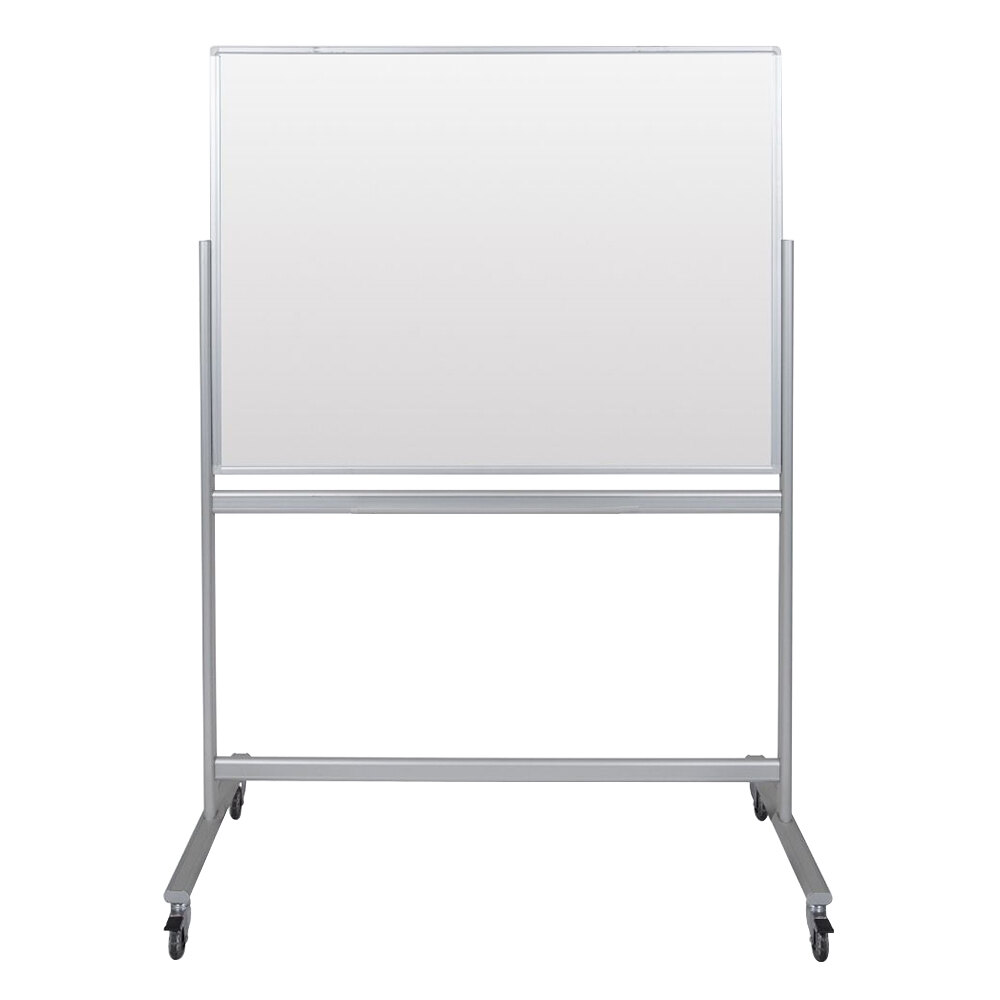 Luxor MMGB4836 48" x 36" Reversible Free Standing Glass Whiteboard