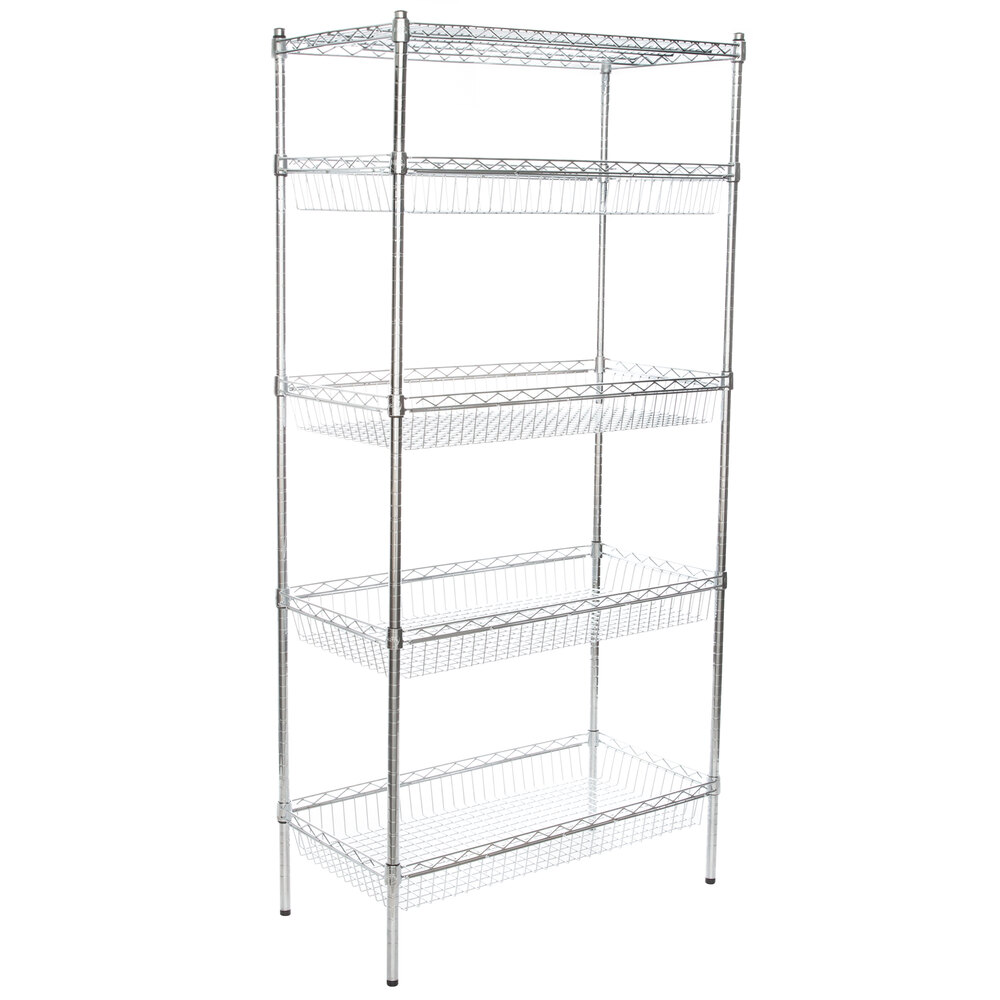 Regency 24 x 36 Chrome Wire Shelf Kit with 4 Can Racks and 74 Posts