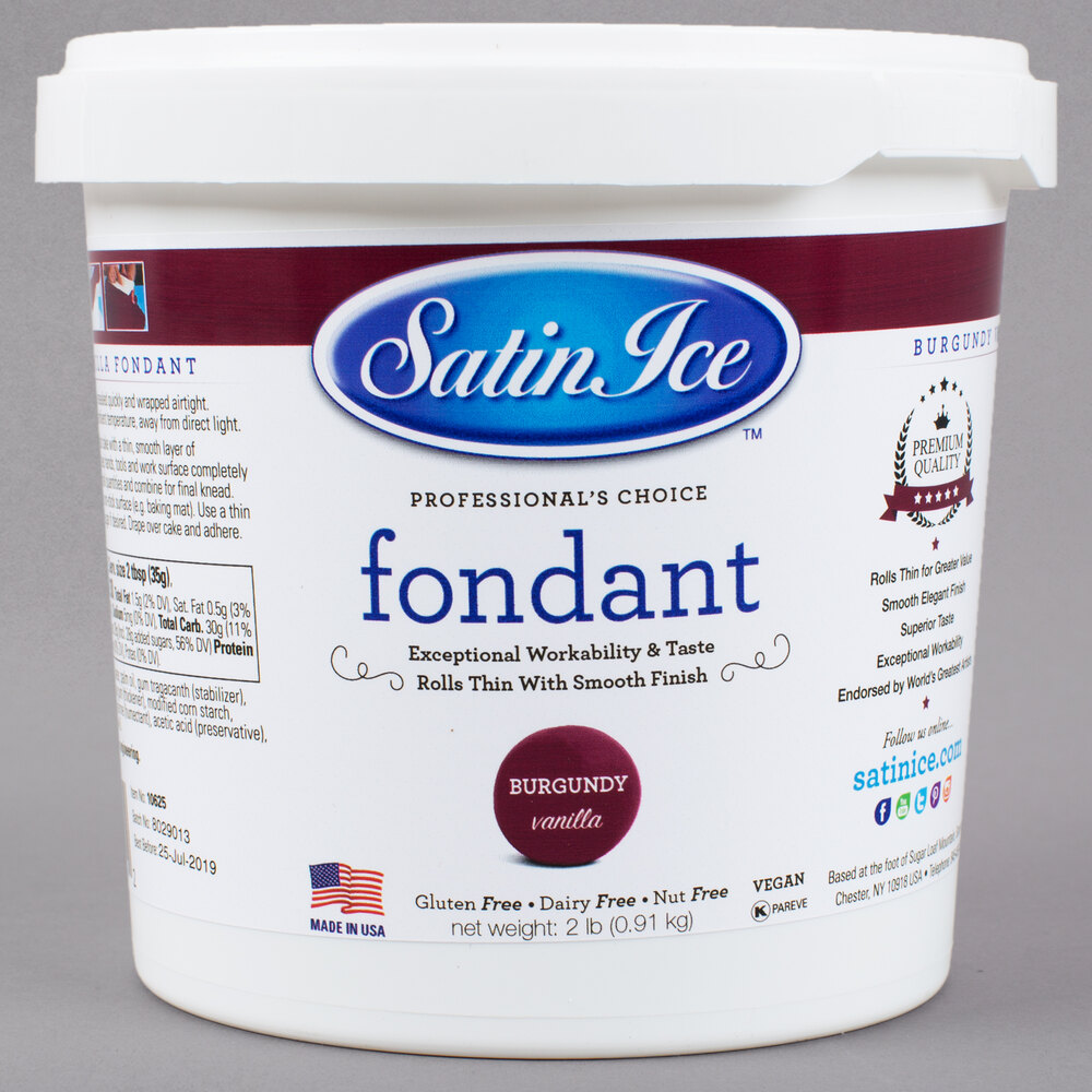 Satin Ice 2 lb. Burgundy Vanilla Rolled Fondant Icing