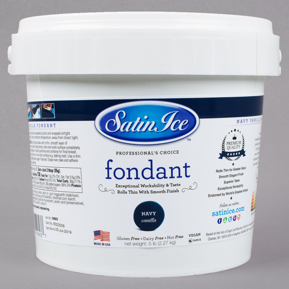 Satin Ice 5 lb. Navy Vanilla Rolled Fondant Icing