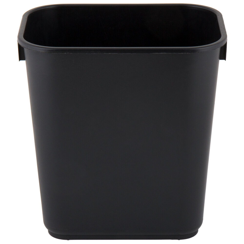 13 Quart Trash Can | Lavex Janitorial 13 Qt. / 3 Gallon Black Rectangular  Wastebasket / Trash Can