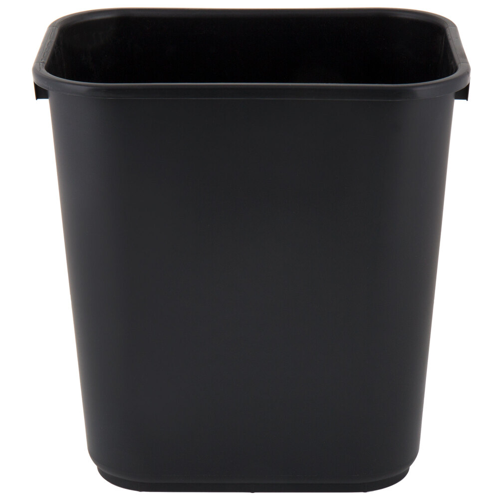 Lavex Janitorial 28 Qt. / 7 Gallon Black Rectangular Wastebasket