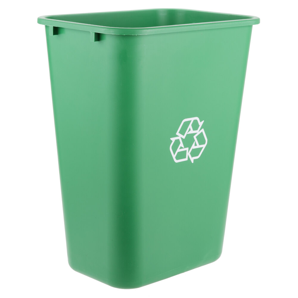 Lavex Janitorial 41 Qt. / 10 Gallon Green Rectangular Recycling