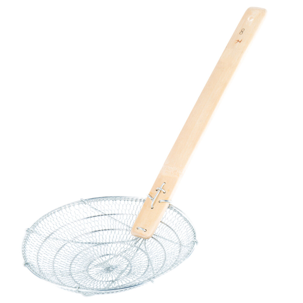 8" Round BambooHandled Fine Mesh Skimmer