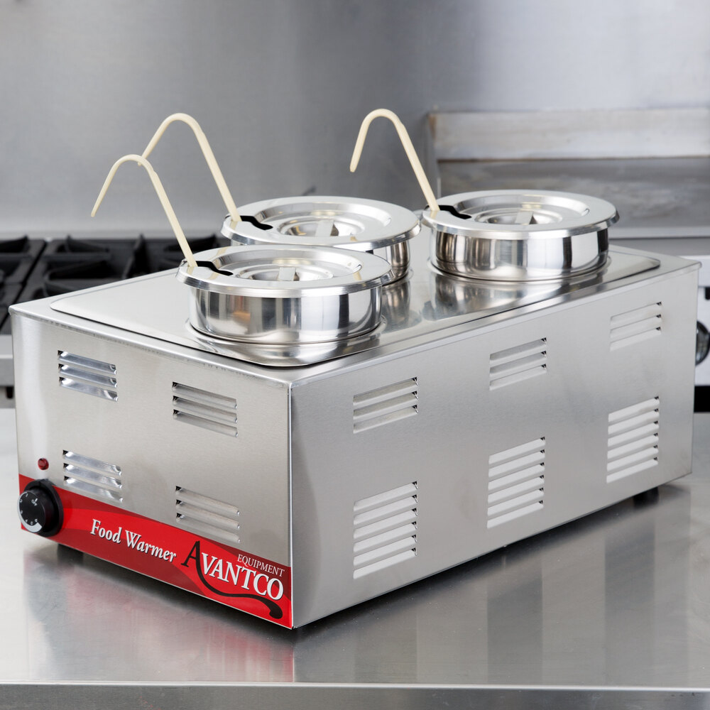 Avantco BMFW4 46 Electric Bain Marie Buffet Countertop Food Warmer with 4  Half Size Wells - 1750W, 120V