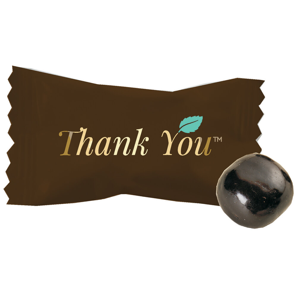 "Thank You" Chocolate Buttermints Candy Individually Wrapped 1000/Case