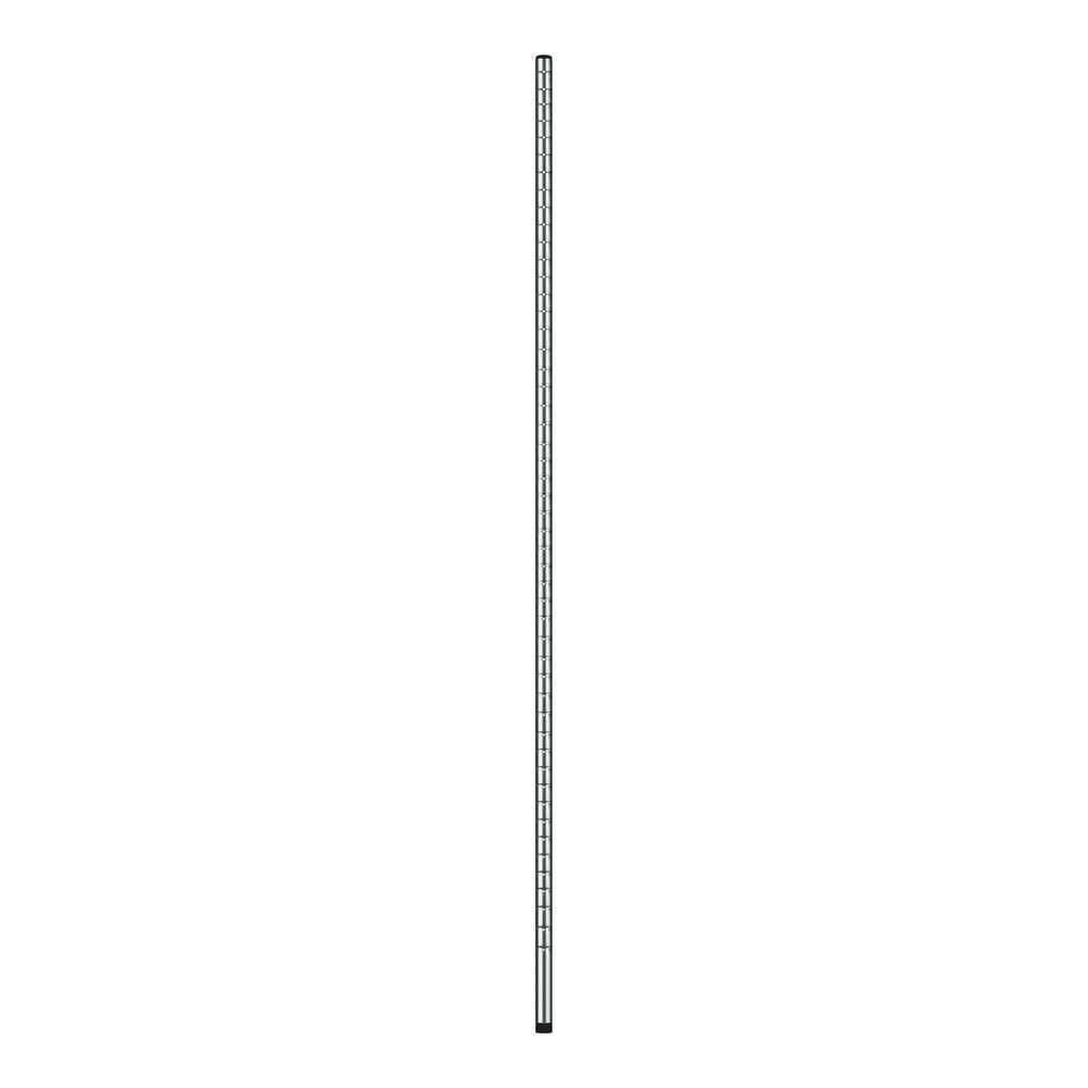 A long thin metal pole with black lines on a white background.