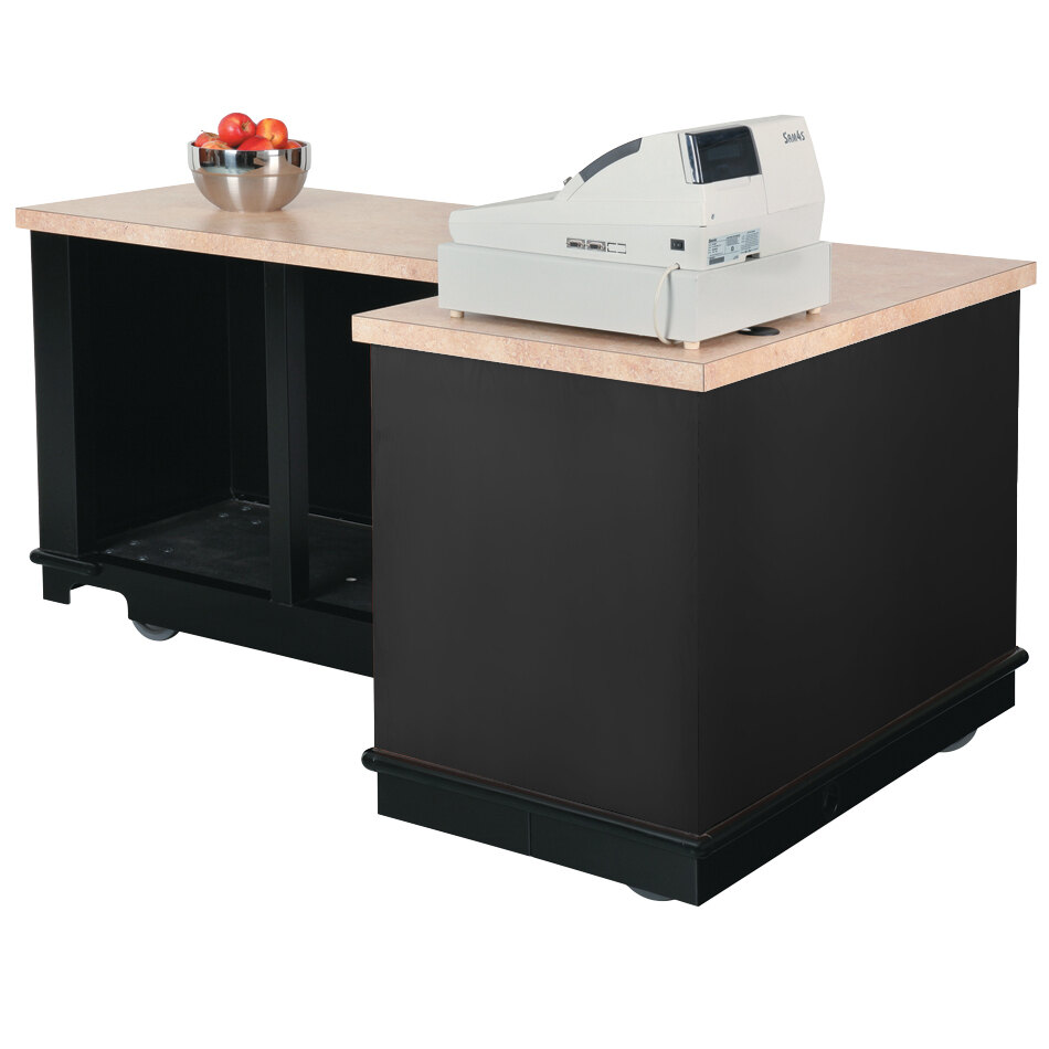 Vollrath 75700BLK VClass Black ACM Left LShaped Mobile Cashier Station