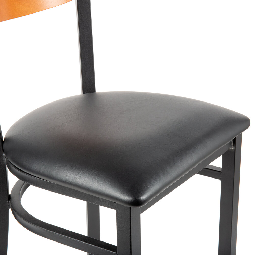 Lancaster Table & Seating Boomerang Black Chair with Black Vinyl Seat ...