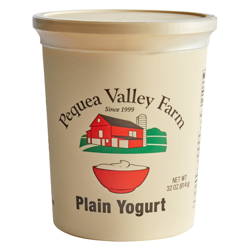 Pequea Valley Farm AmishMade 100 Grass Fed Plain Yogurt 32 oz. 6/Case