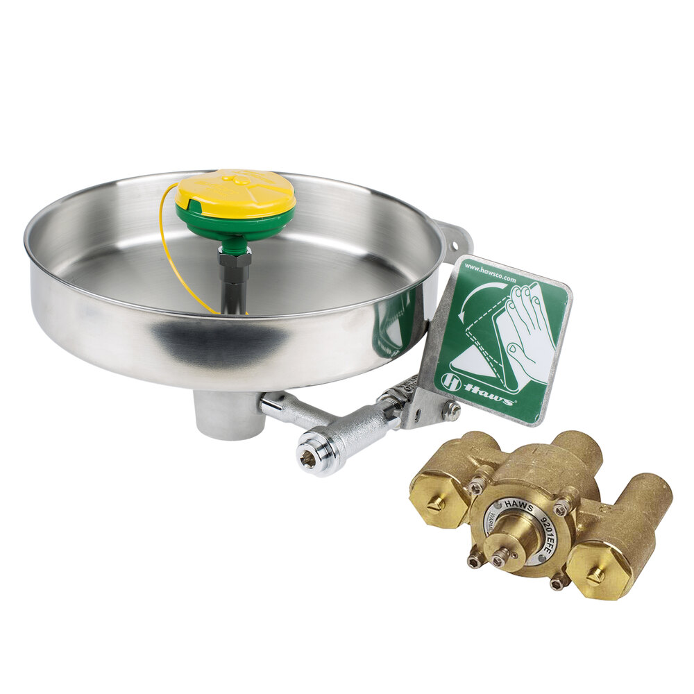 T&S EW7360BTMV Wall Mounted Face / Eye Wash Station with Mixing Valve