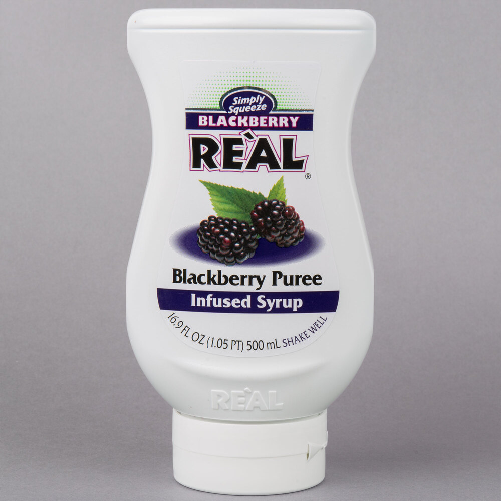 Real 16.9 fl. oz. Blackberry Puree Infused Syrup