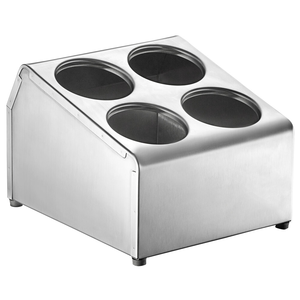 Vollrath 97240 SilvATainer 4Hole Stainless Steel Flatware Cylinder