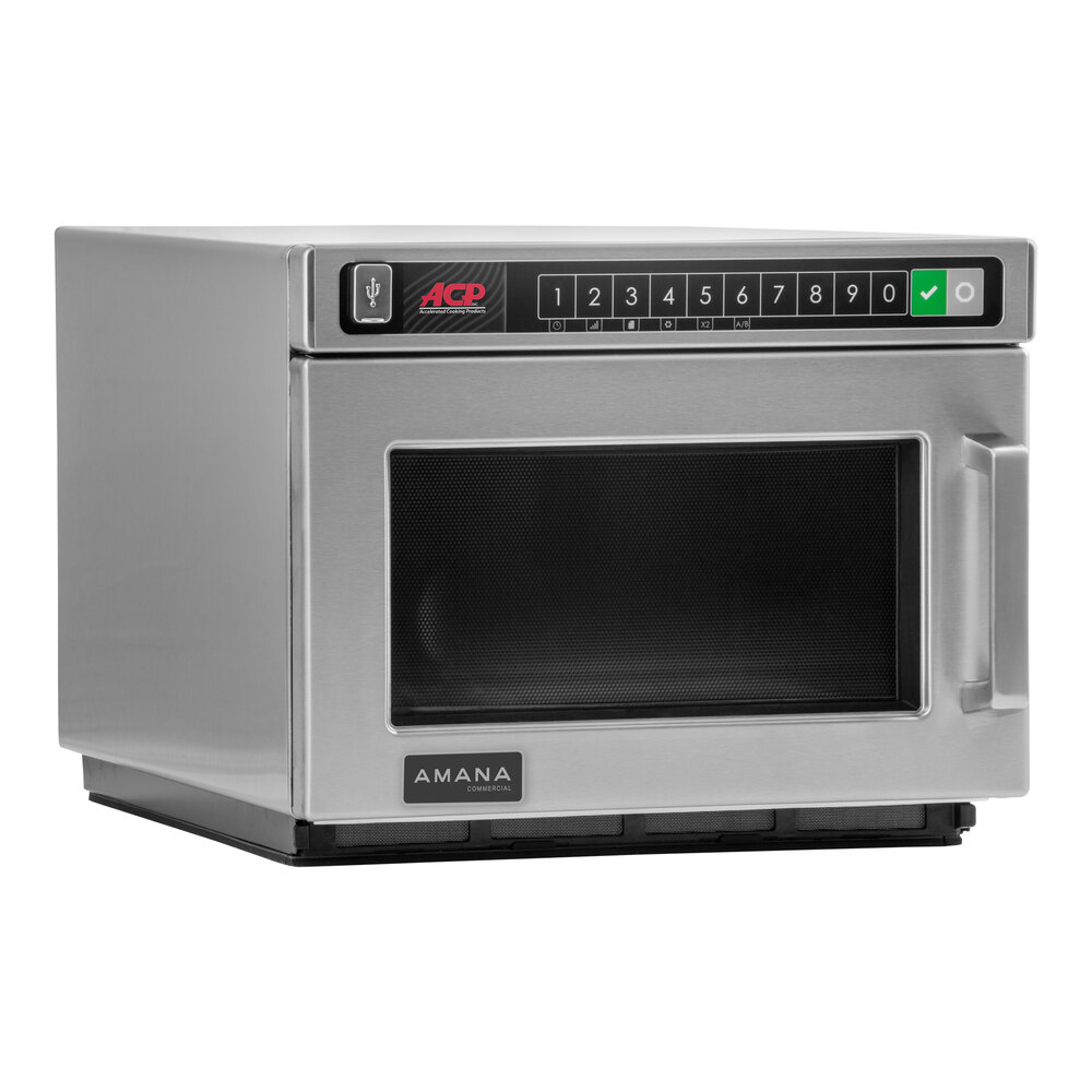 Amana HDC182 Heavy Duty Stainless Steel Commercial Microwave with Push