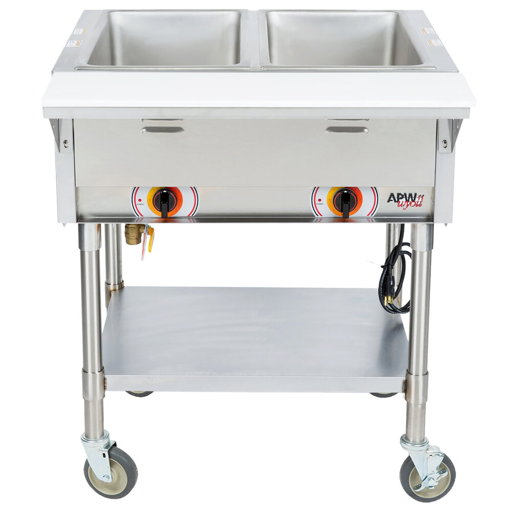 APW Wyott PSST2S Portable Steam Table Two Pan Sealed Well, 240V