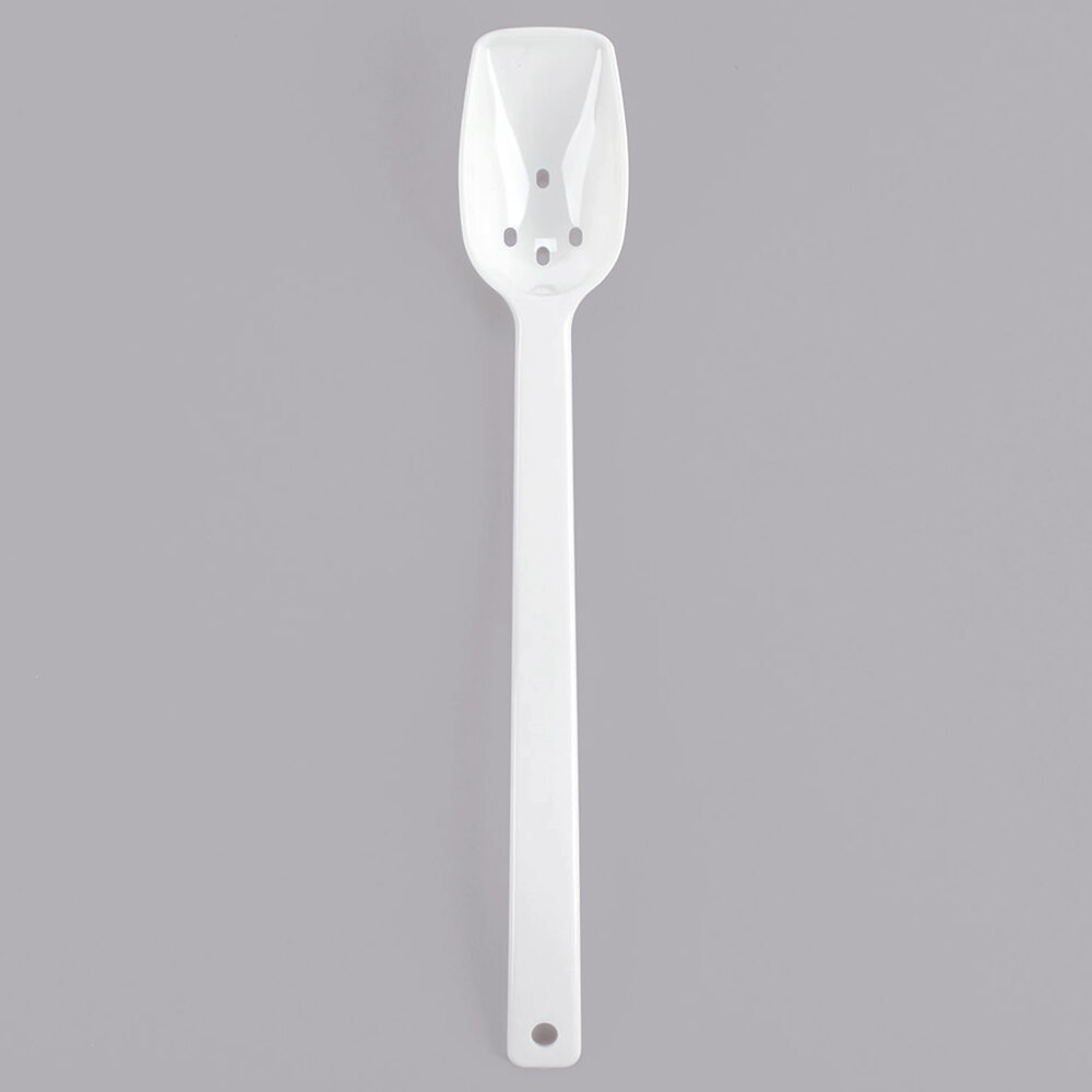 Cambro SPOP10CW 0.75 oz. White Camwear Perforated Salad Bar / Buffet Spoon