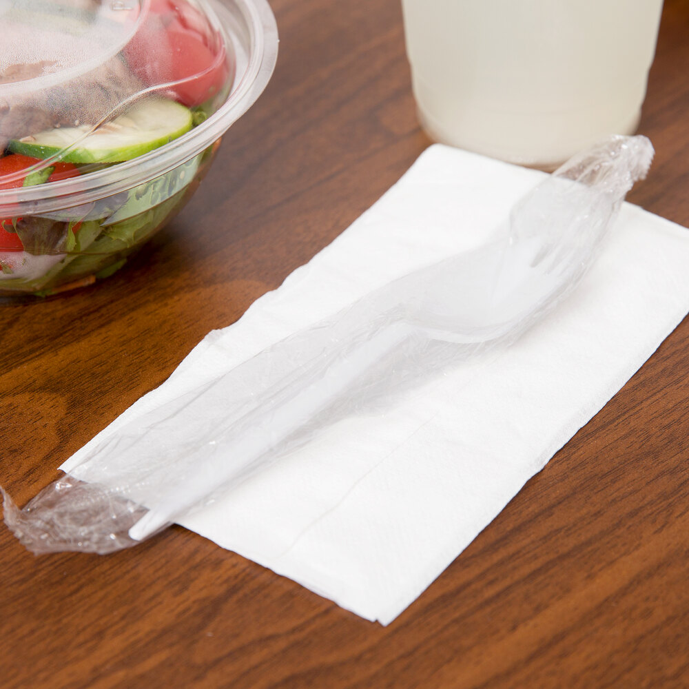 Choice Individually Wrapped Medium Weight White Plastic Spork 1000/Case