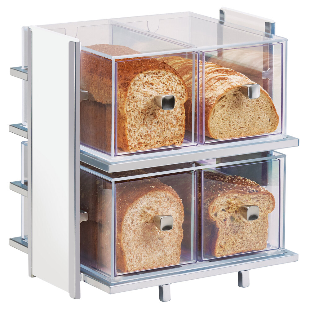 CalMil 127915 Eco Modern White Two Tier Bread Display Case 14" x 11
