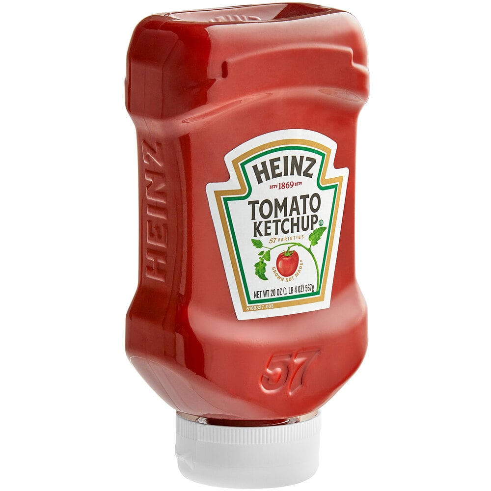 Heinz 20 oz. Upside Down Bottle Ketchup 30/Case