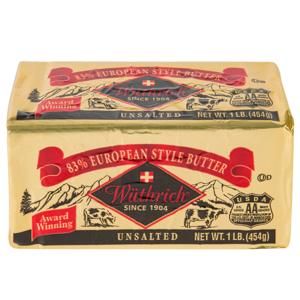 1 Lb. 83 Unsalted European Butter 36/Case
