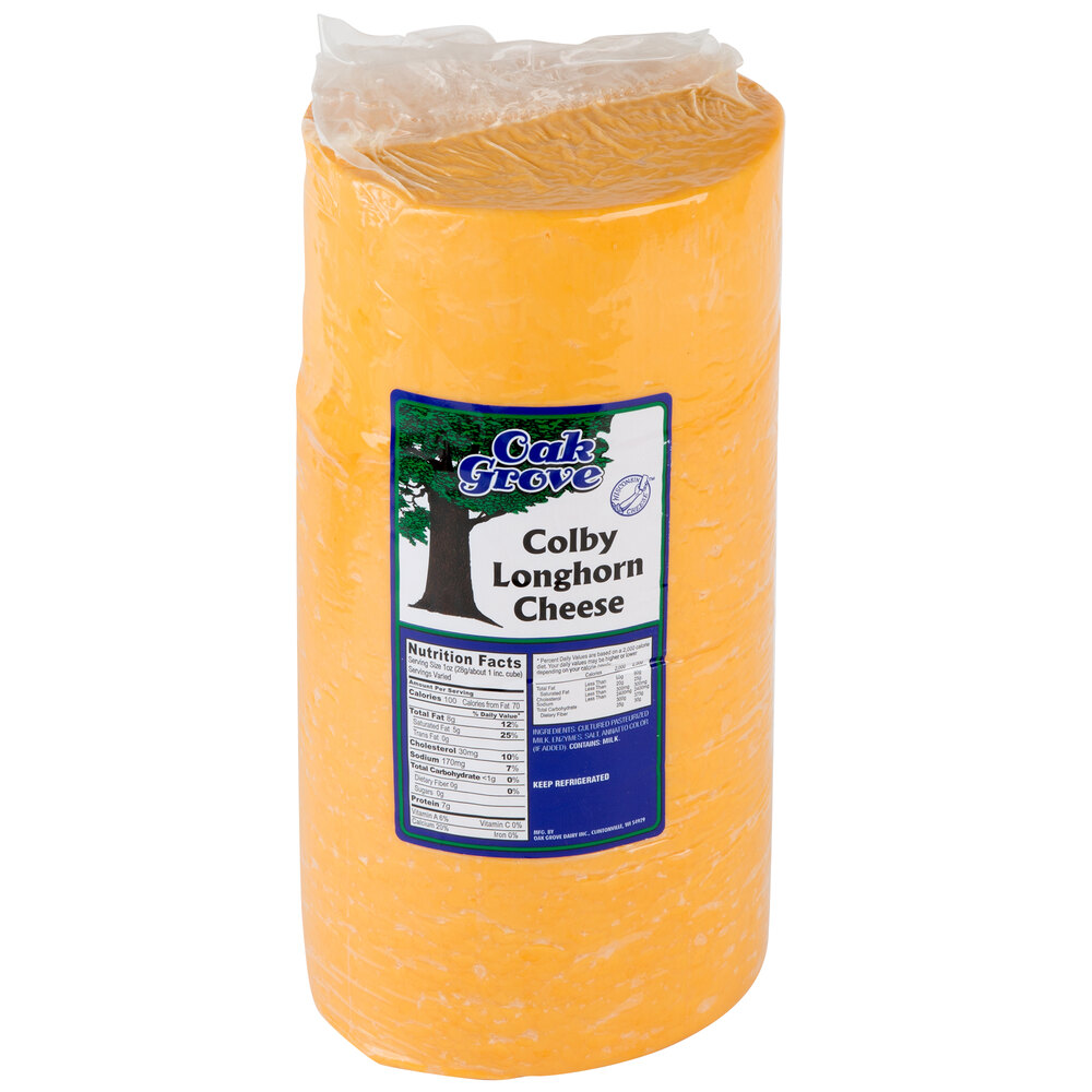 Oak Grove Dairy Yellow Colby Longhorn Cheese 13 lb. Solid Block
