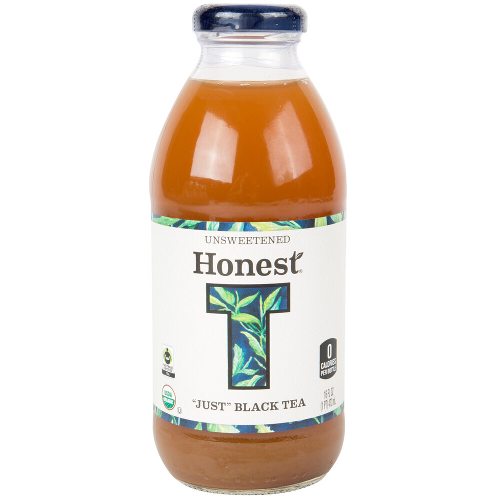 Is Unsweetened Black Tea Healthy Honest Tea 16 oz. Organic Unsweetened "Just" Black Iced Tea - 12/Case