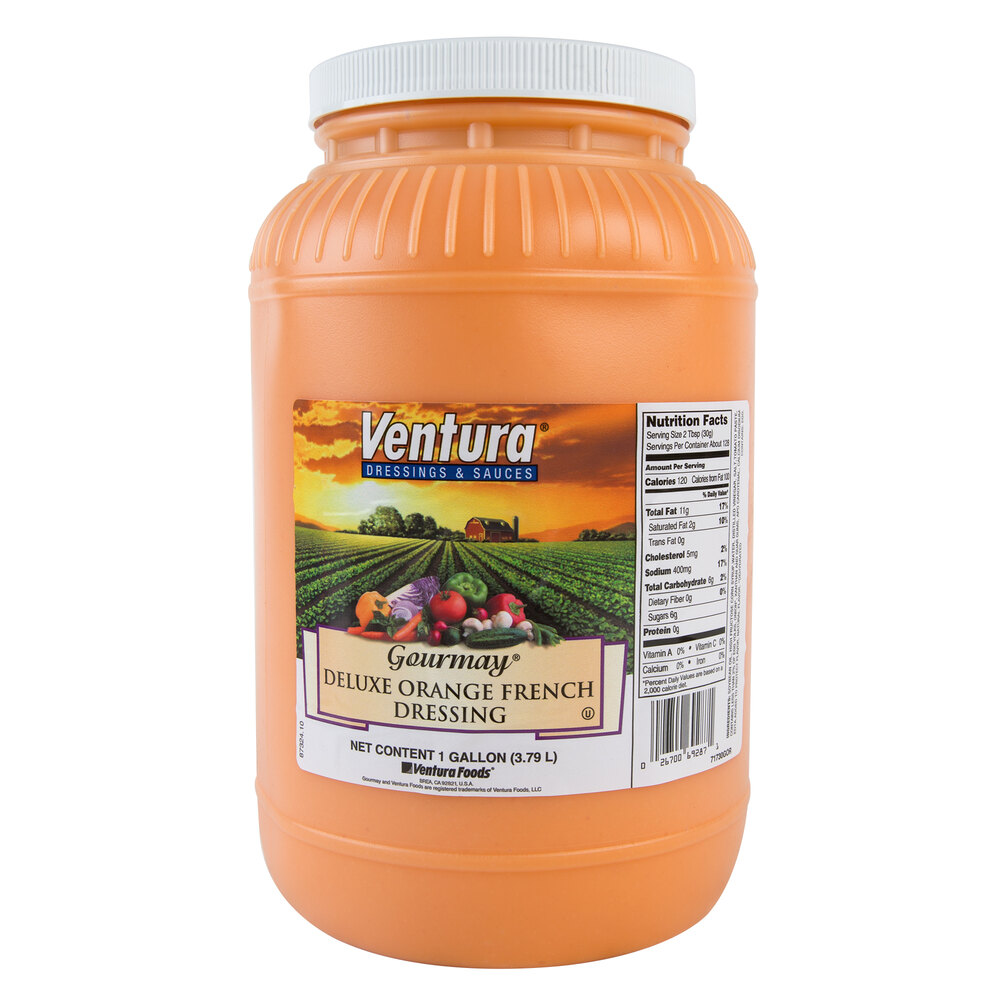 Ventura Gourmay 1 Gallon Deluxe Orange French Dressing 4/Case