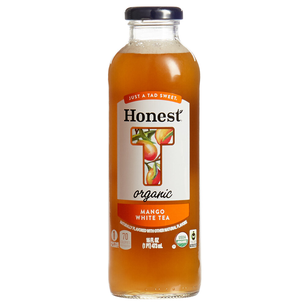 Honest Tea 16 fl. oz. Organic Sweetened Mango White Iced Tea 12/Case