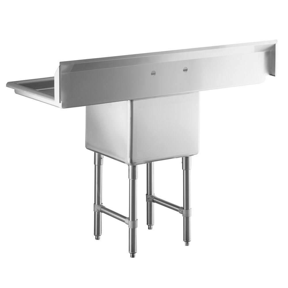 A Regency stainless steel commercial sink with 2 drainboards.