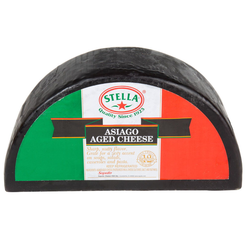 Stella 10 lb. Aged Asiago Cheese Half Wheel