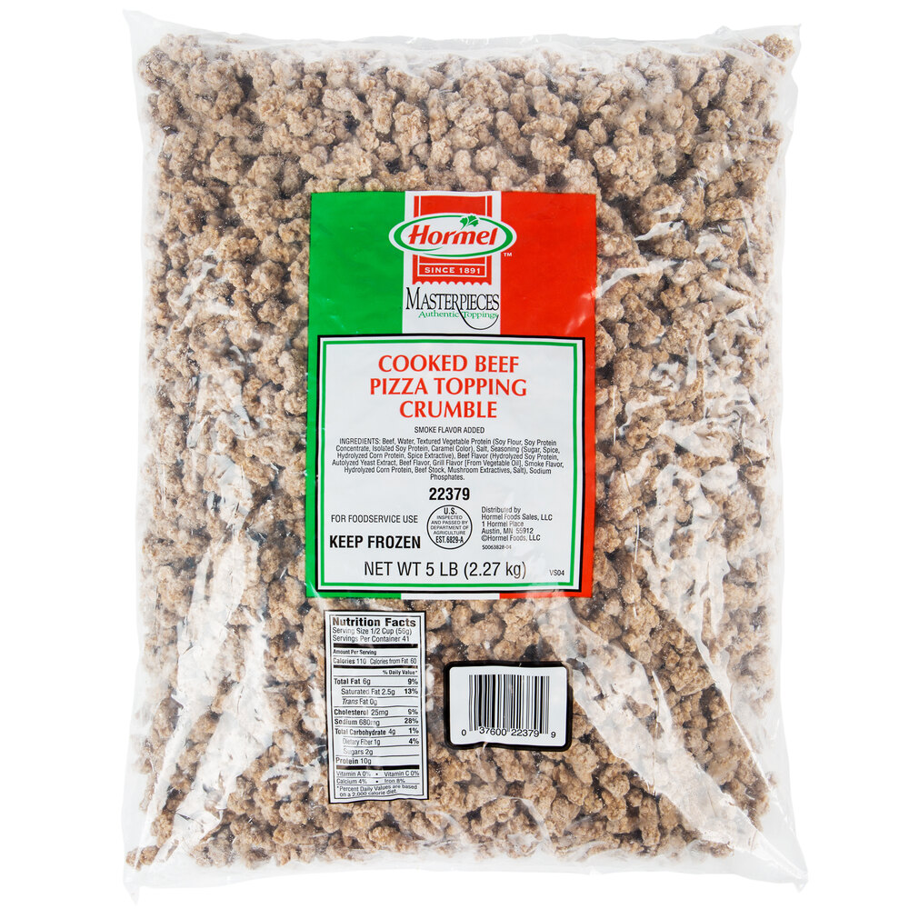 Hormel Masterpieces 5 lb. Bag Fully Cooked Beef Pizza Topping Crumble