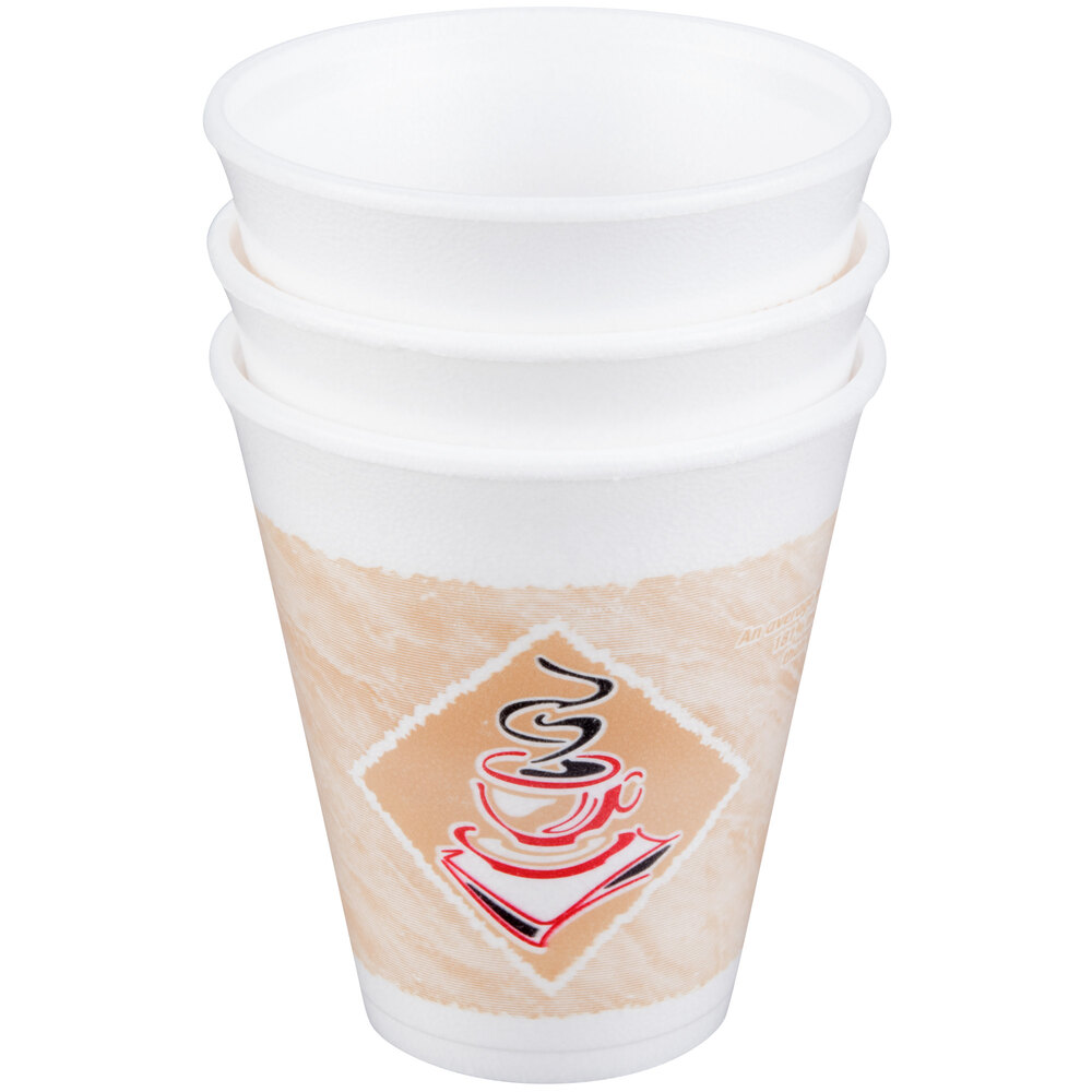 Dart 12X16G 12 oz. Squat Espresso Customizable Foam Cup 1000/Case