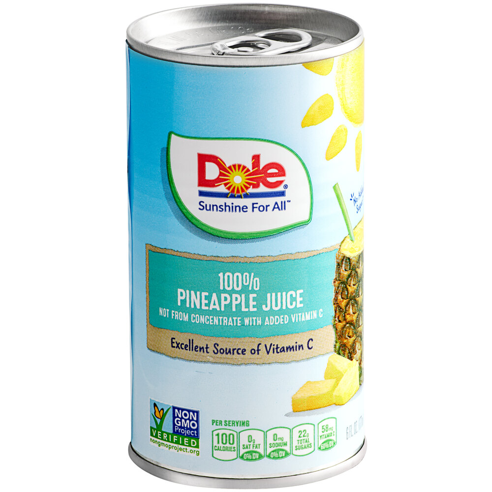 Dole Pineapple Juice 6 fl. oz. Cans 48/Case