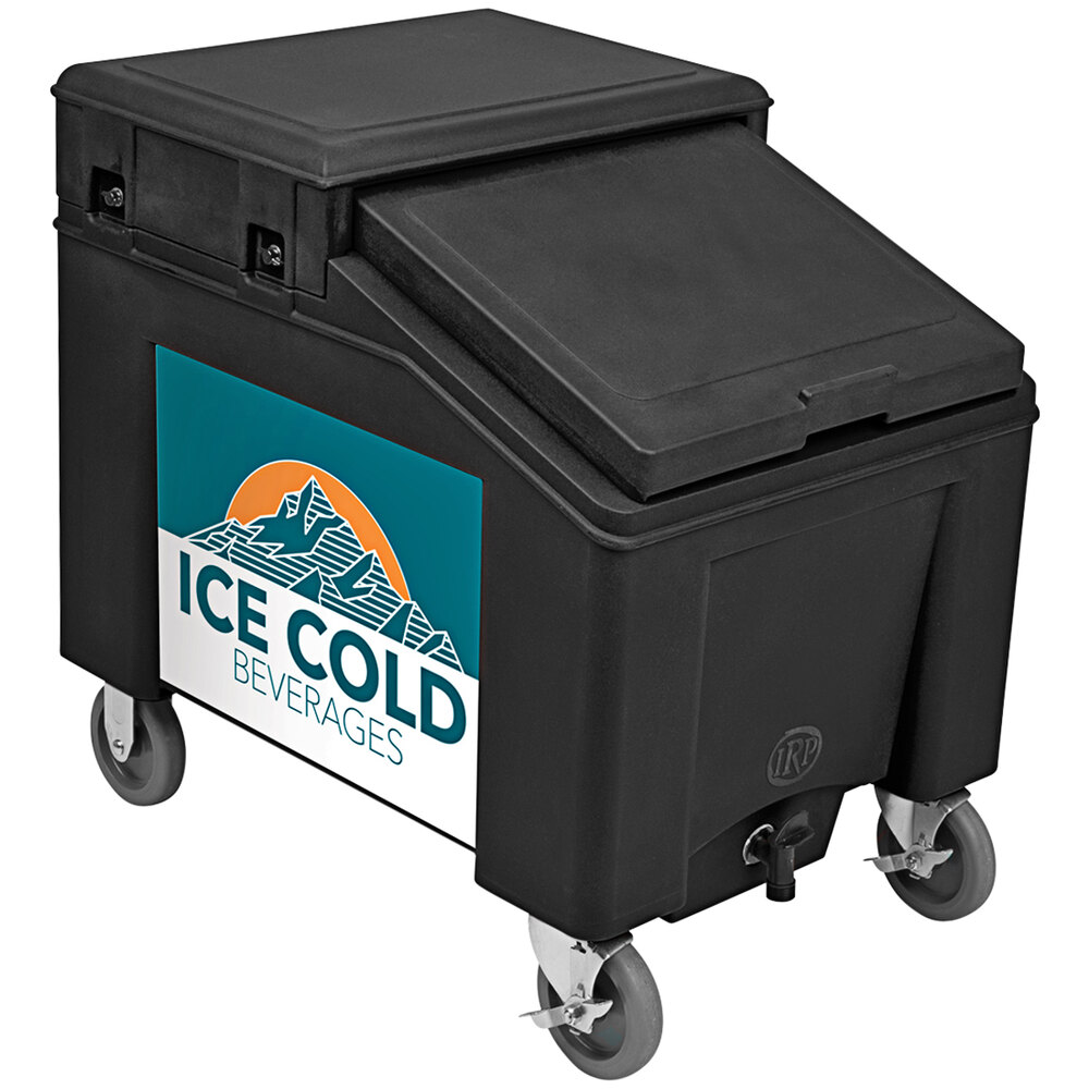 IRP 3100001 Black Ice Caddy 100 lb. Mobile Ice Bin with Ice Cold