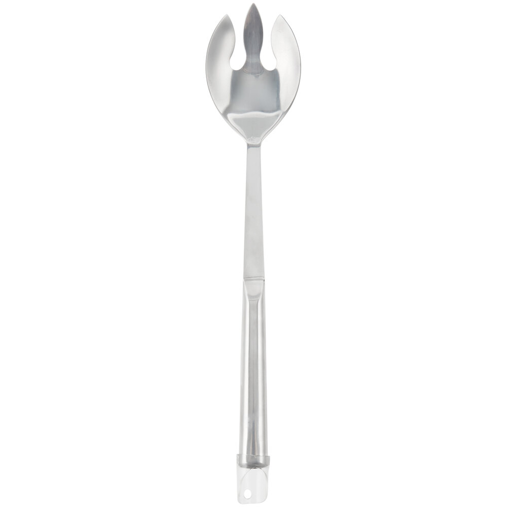 11 3/4" Hollow Stainless Steel Handle Notched Salad Spoon