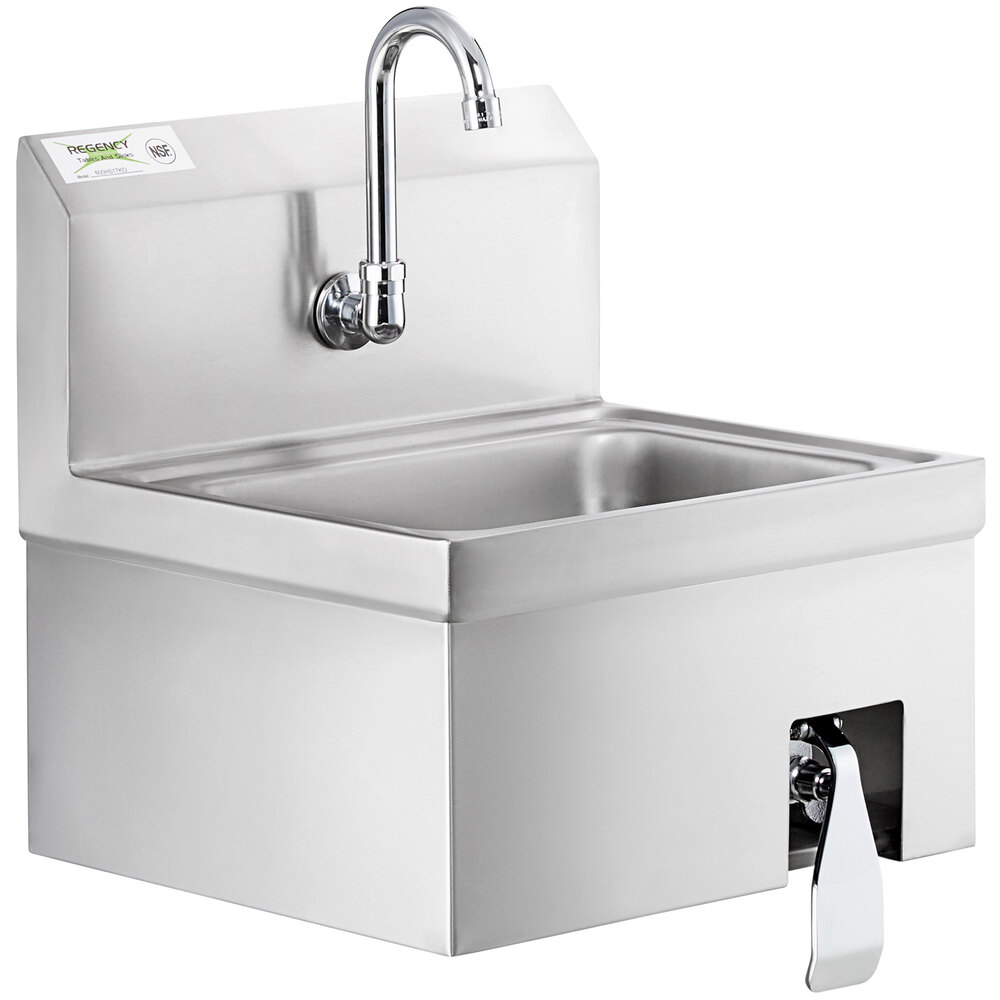 Regency 17" x 15" Wall Mounted HandsFree Hand Sink with Knee Operated