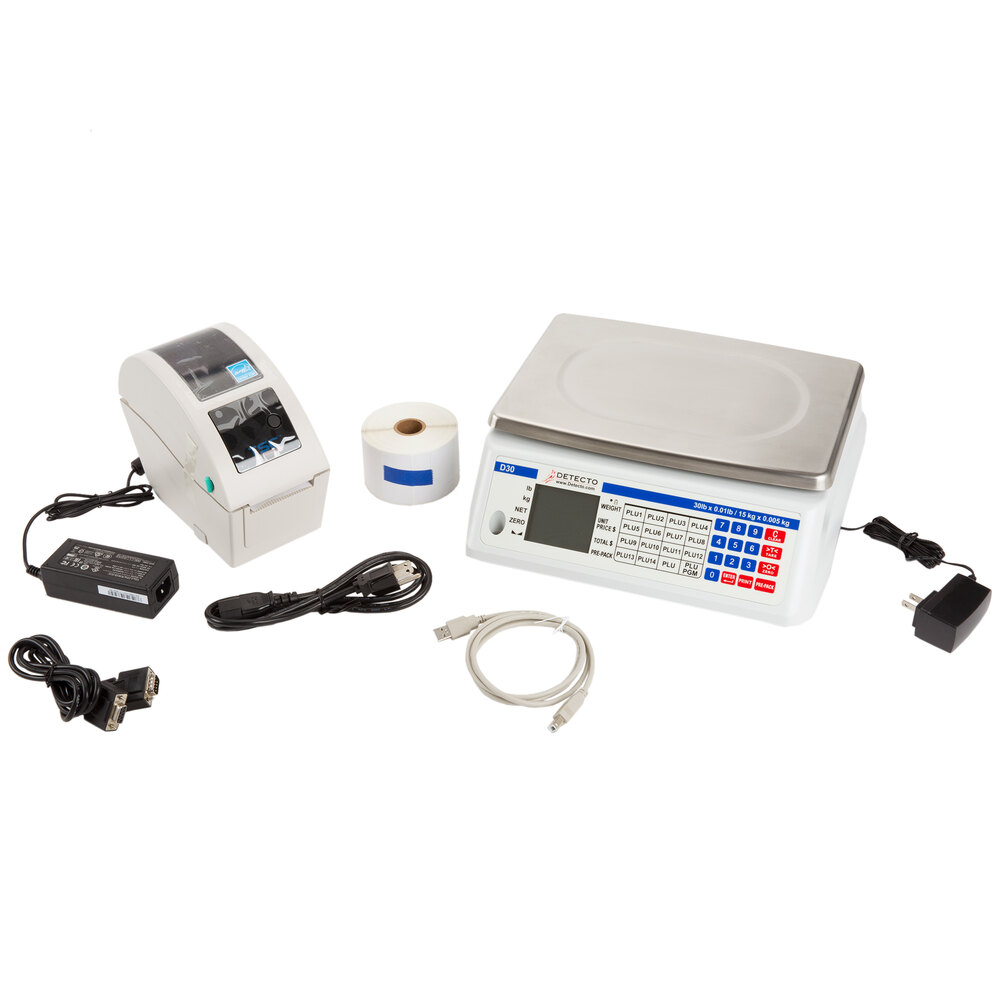Cardinal Detecto D30 30 lb. Digital Price Computing Scale with Thermal ...