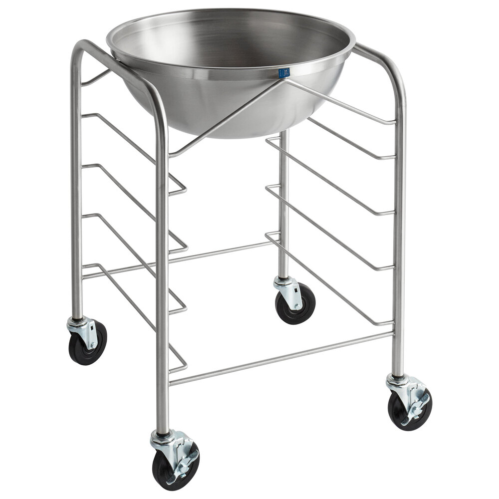 Vollrath 79302 Stainless Steel Mobile Mixing Bowl Stand with 30 Qt