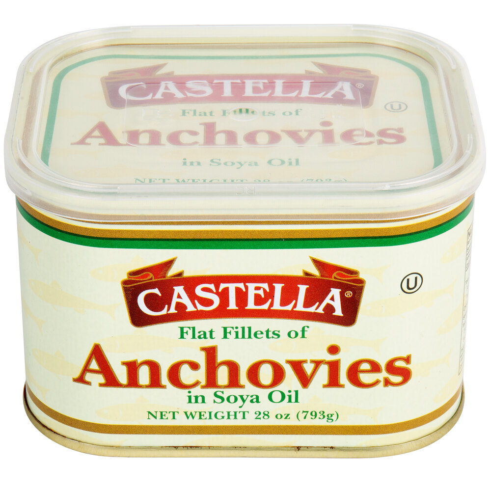 Canned Anchovies Fillets in Oil, 28 oz, 24/Case