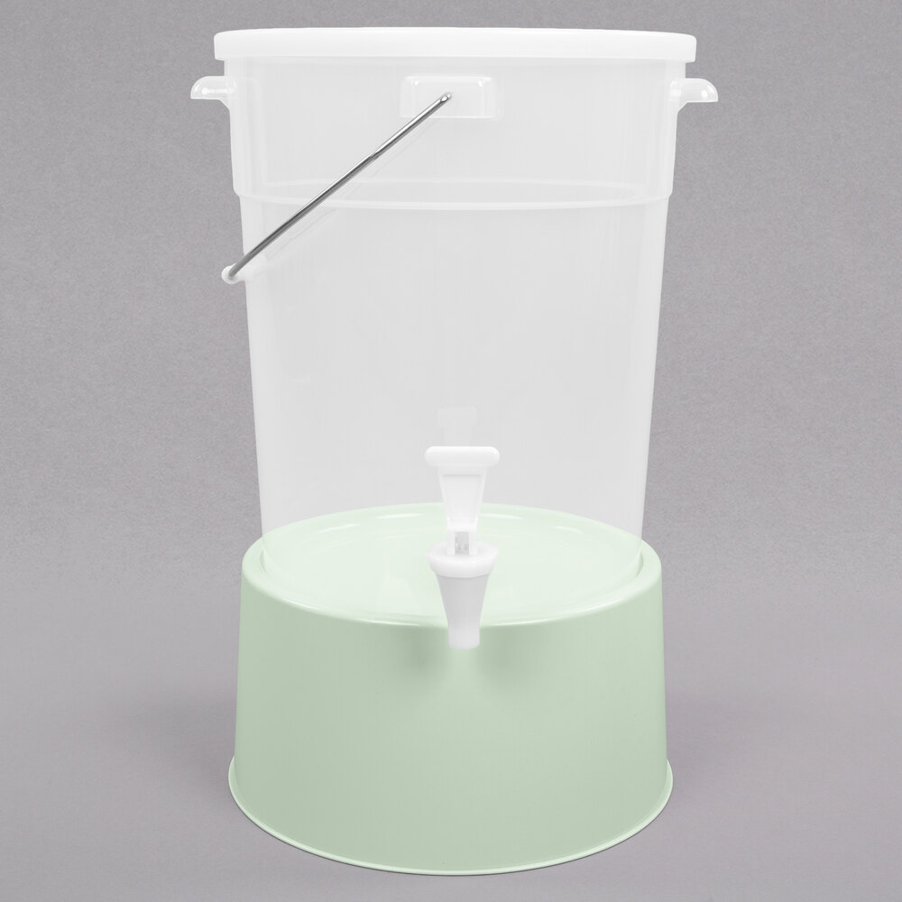 Choice Round 6 Gallon Translucent Beverage Dispenser with Cucumber Base