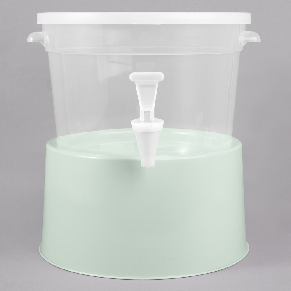 Choice Round 3 Gallon Translucent Beverage Dispenser with Cucumber Base