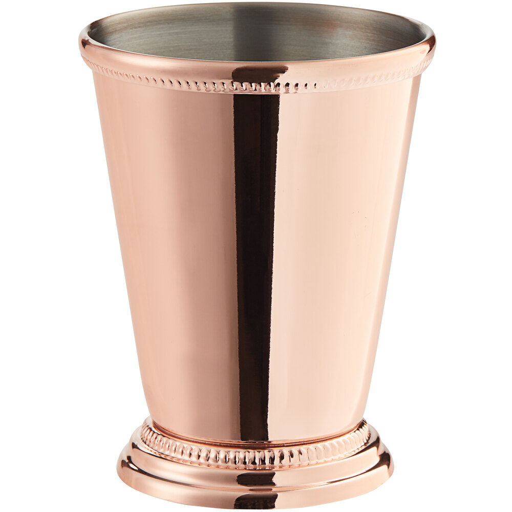Barfly® M37032CP 12 oz. Copper Plated Mint Julep Cup with Beaded Trim