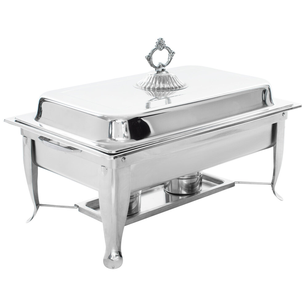 Stainless Steel Easy Store Mirror Polish Chafer Chafing Dish Folding Stand 8Qt