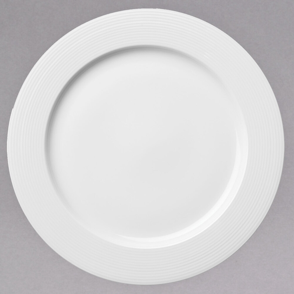Oneida L6600000144 Lines 9 7/8" Warm White Porcelain Plate 24/Case