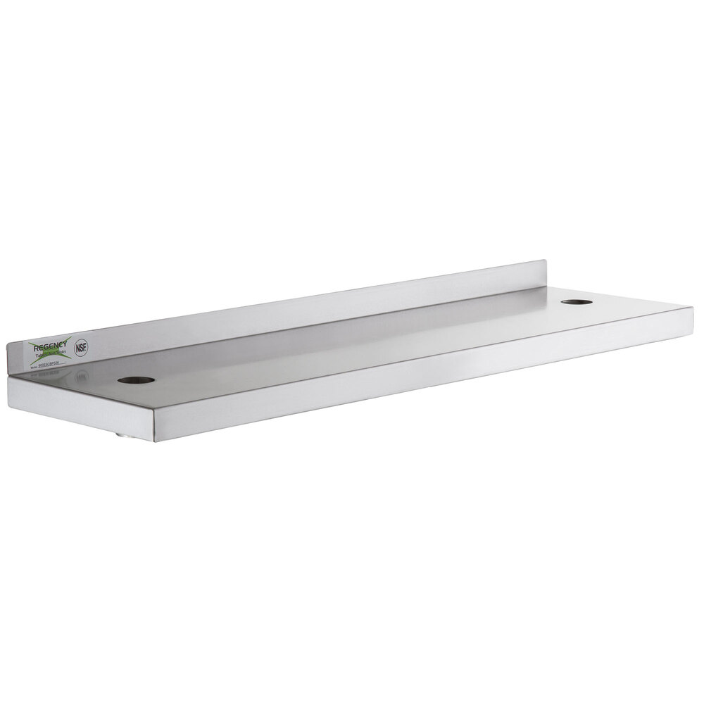 Regency 10 inch x 36 inch Stainless Steel Plate Shelf for 36 inch Long Equipment Stands