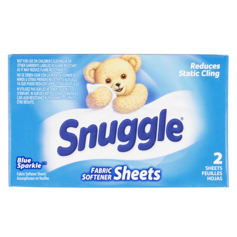 2 Count Snuggle Blue Sparkle Dryer Sheet Fabric Softener Box For