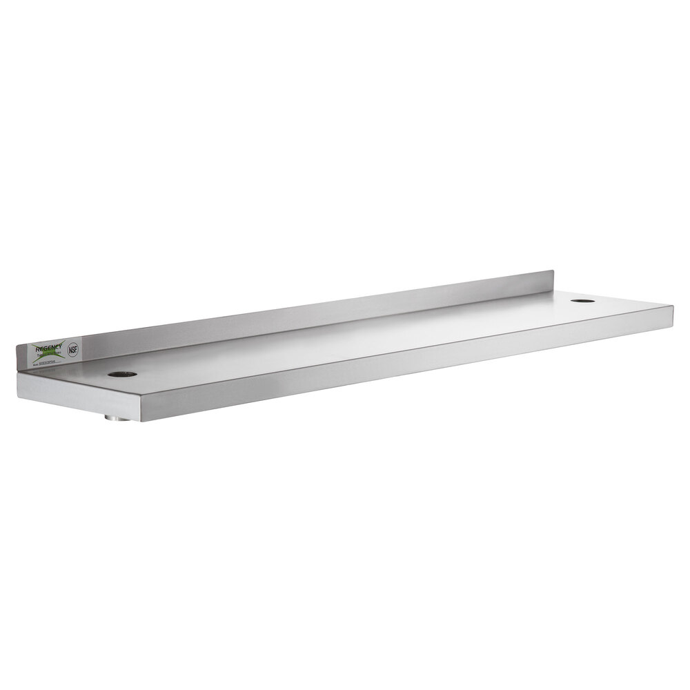 Regency 10 inch x 48 inch Stainless Steel Plate Shelf for 48 inch Long Equipment Stands